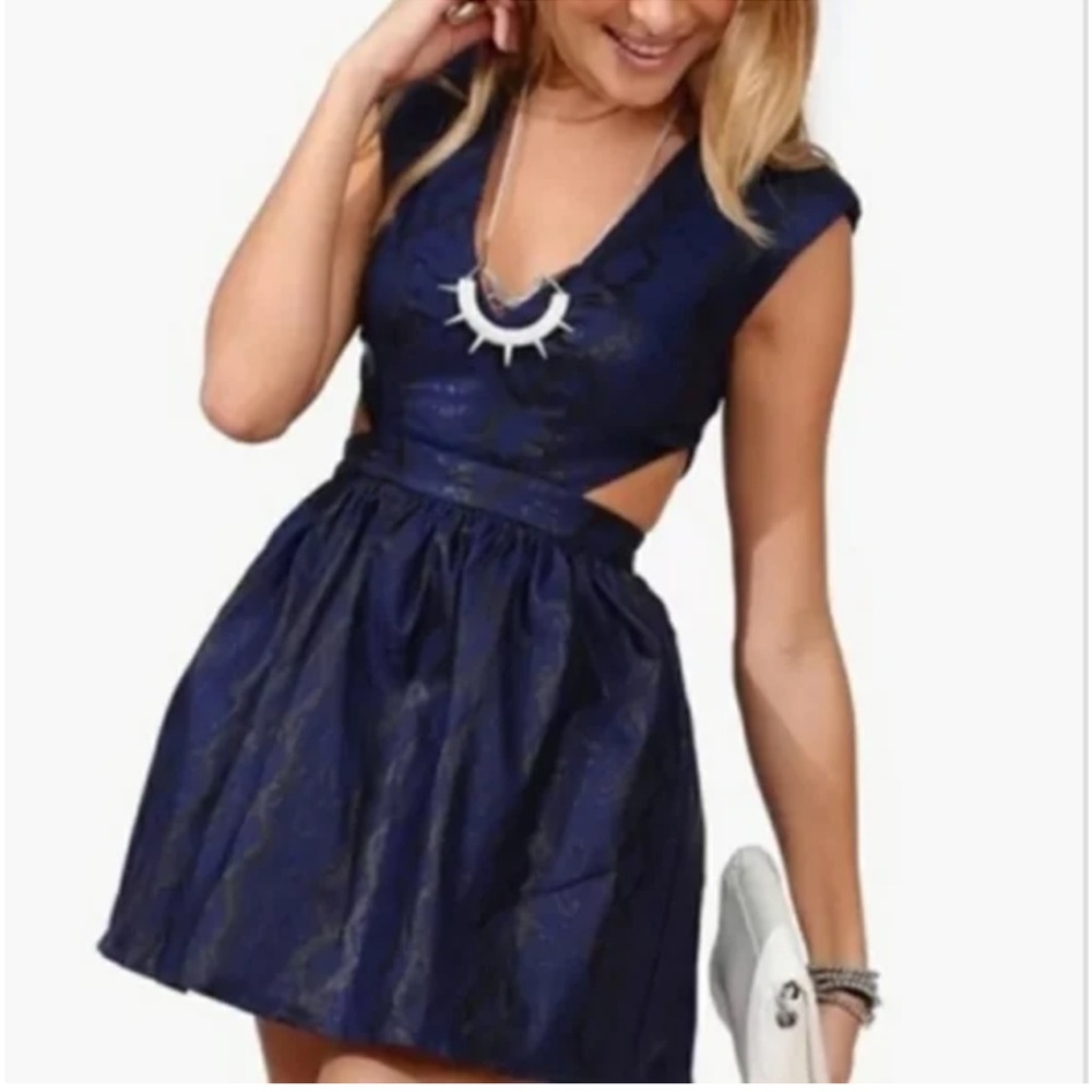 NWT Blue snake print side cut out‎ Women's Dress